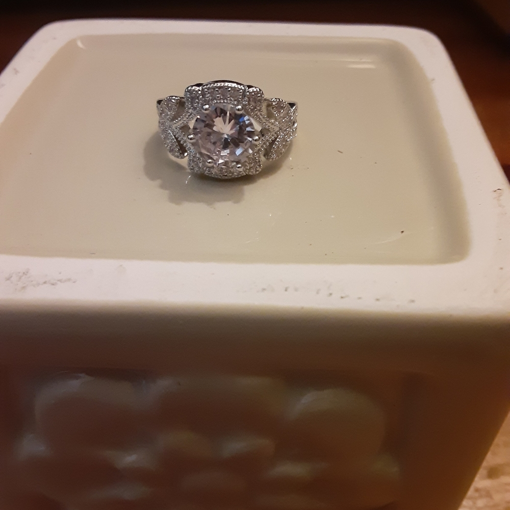 White Topaz Sterling Silver Ring